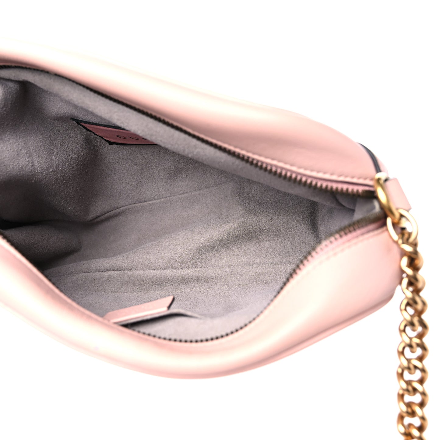 Calfskin Matelasse GucciGhost Small GG Marmont Chain Shoulder Bag Perfect Pink Rosa Ivory