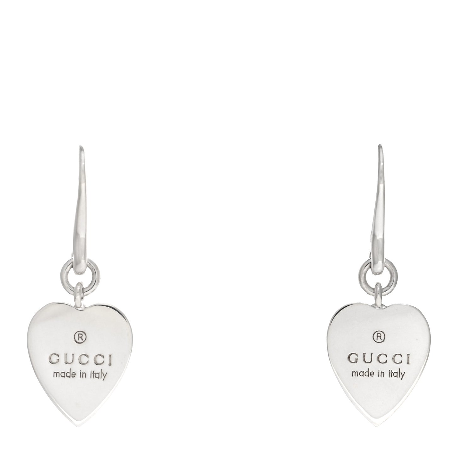 Sterling Silver Trademark Heart Drop Earrings