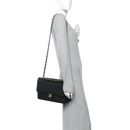 Chanel Caviar Quilted Jumbo Double Flap Black 2 of 15