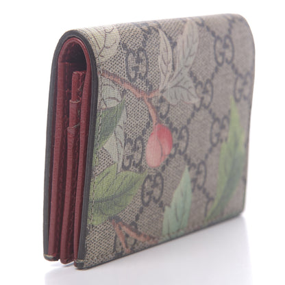 Gucci GG Supreme Monogram Tian Card Case Beige Multicolor Red 3 of 7