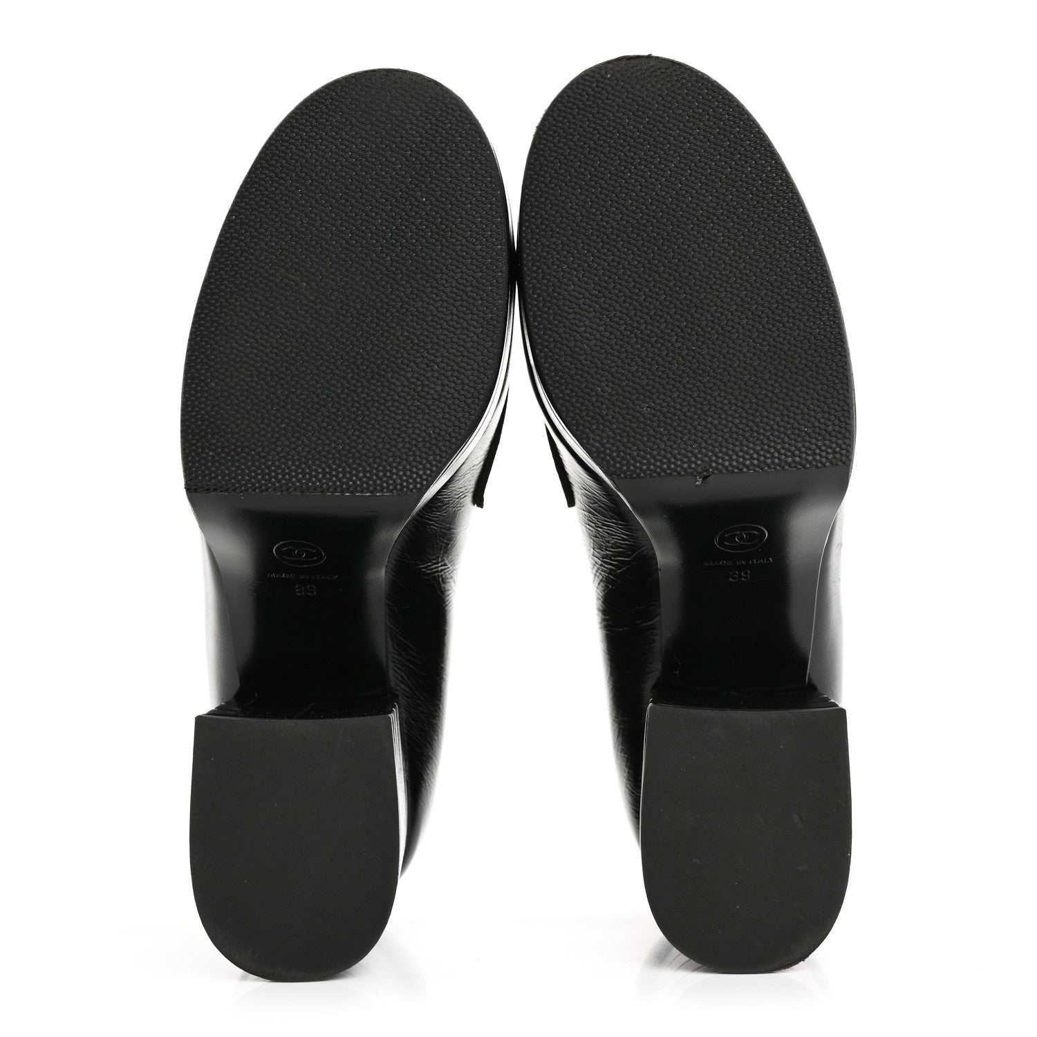 Chanel Shiny Calfskin CC Platform Mocassin Loafers 39 Black 6 of 12