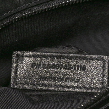 Saint Laurent Nubuck Crocodile Embossed Monogram Medium Niki Chain Satchel Black 7 of 10