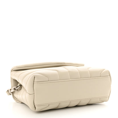 Saint Laurent Calfskin Y Quilted Monogram Toy Loulou Crossbody Bag Crema Soft 4 of 13