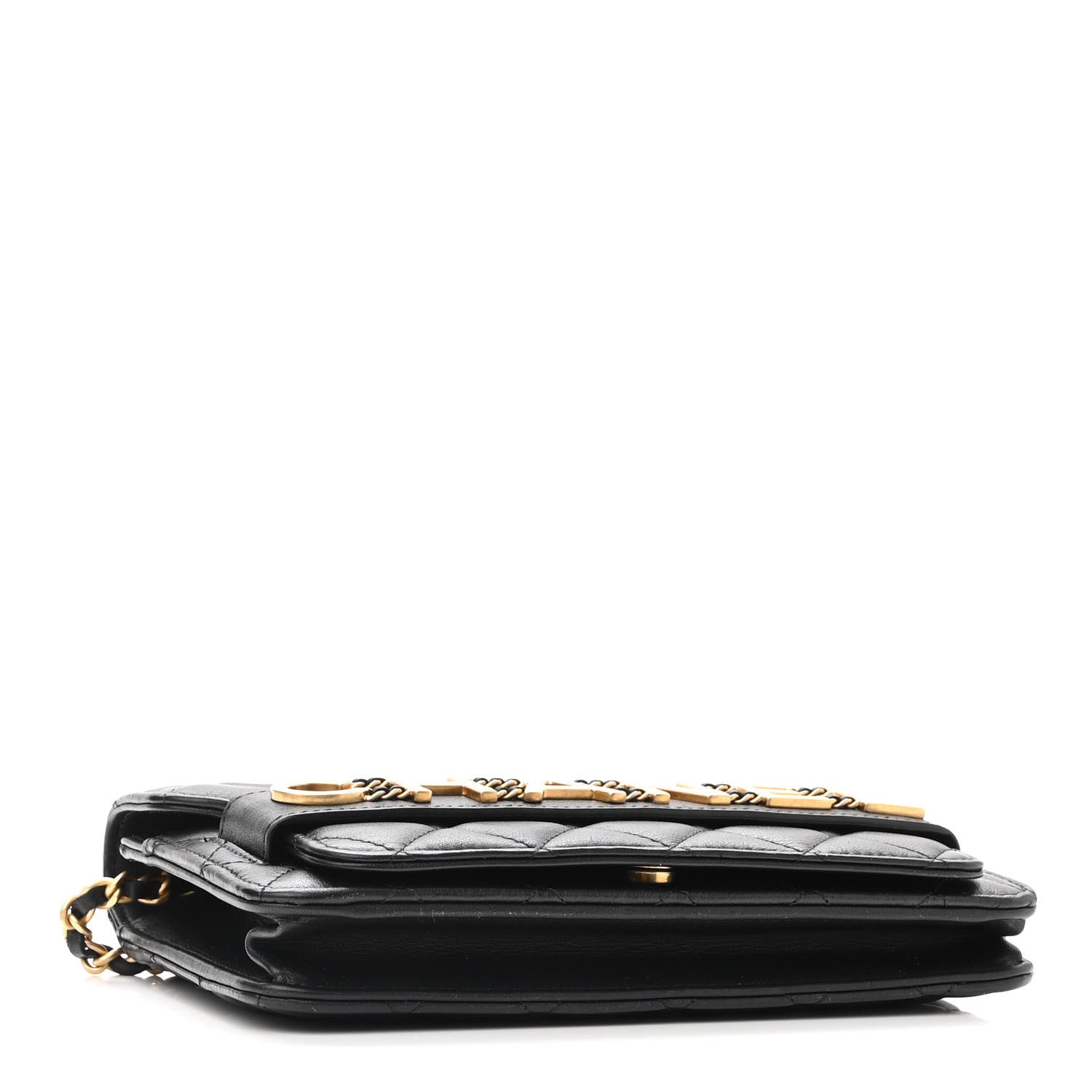 Chanel Calfskin Quilted Enchained Flap Black 4 of 12