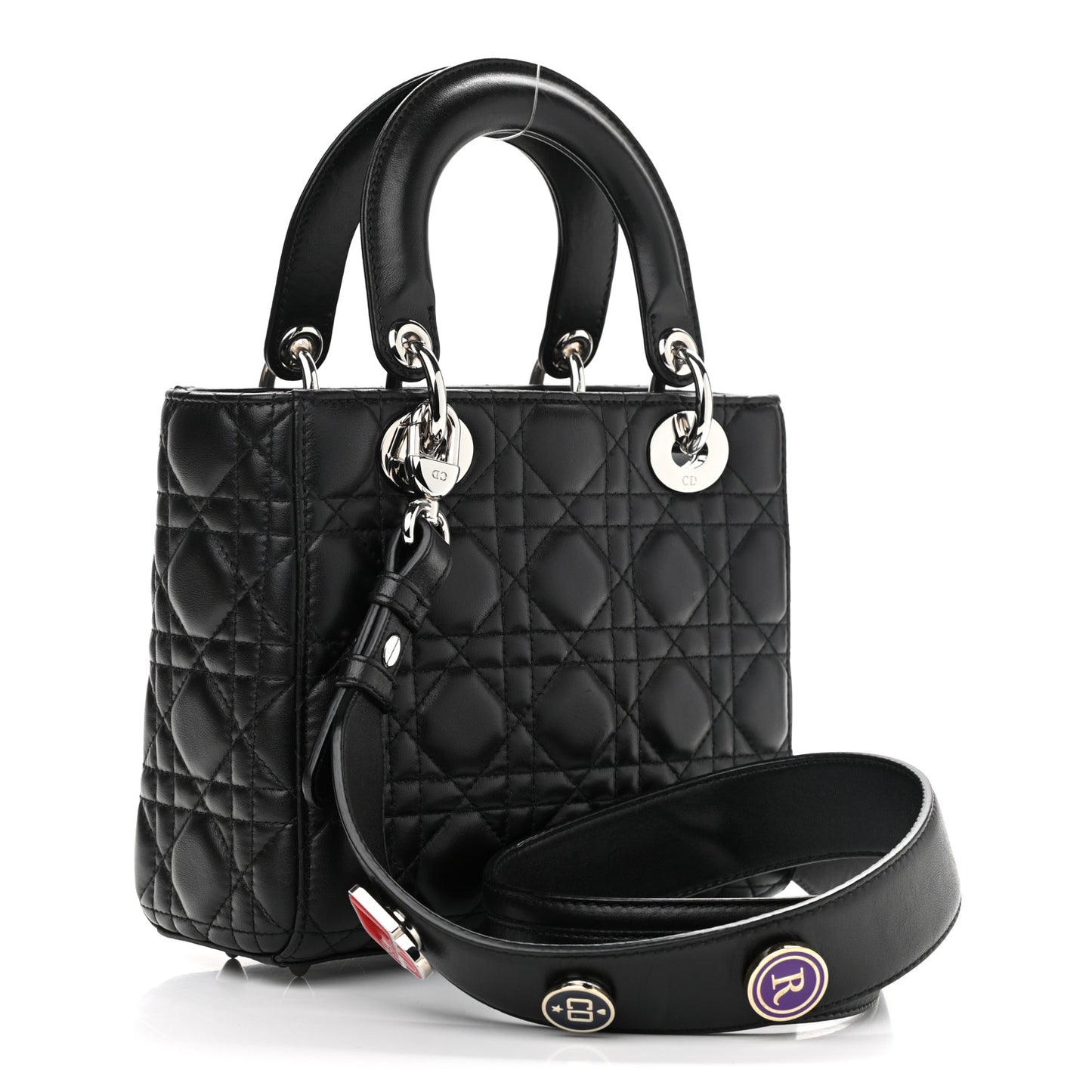 Lambskin Cannage Small Lucky Badges My Lady Dior Black