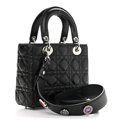Christian Dior Lambskin Cannage Small Lucky Badges My Lady Dior Black 2 of 9