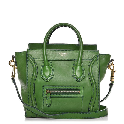 Celine Smooth Calfskin Nano Luggage Green 1 of 12
