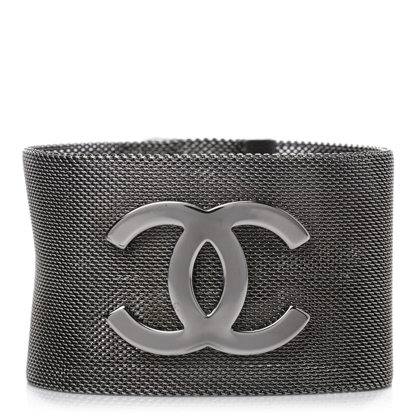 Metal Mesh CC Bracelet M Ruthenium