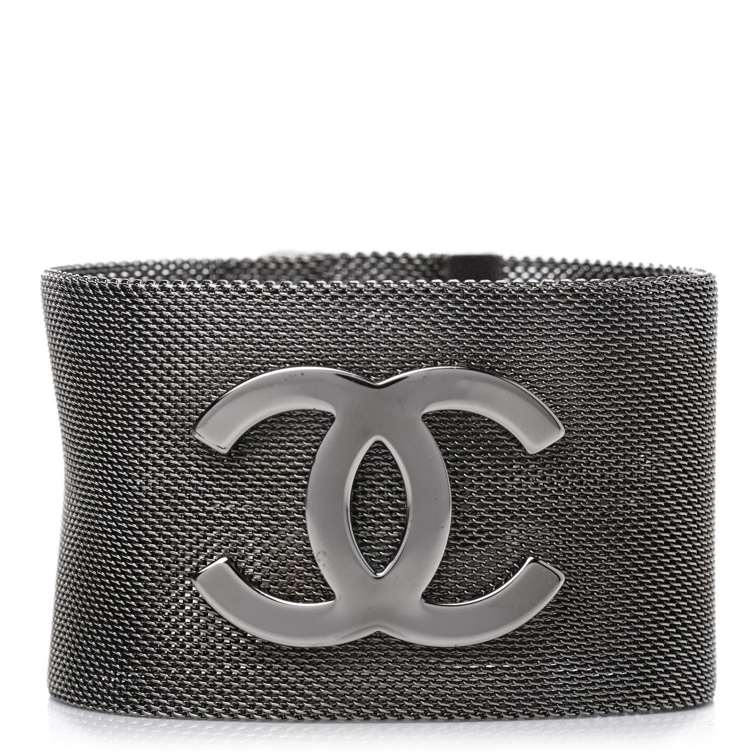 Chanel Metal Mesh CC Bracelet M Ruthenium 1 of 5