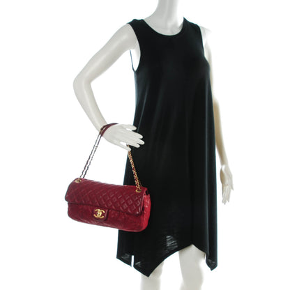 Chanel Iridescent Calfskin Large Chic Quilt Flap Red 2 of 11