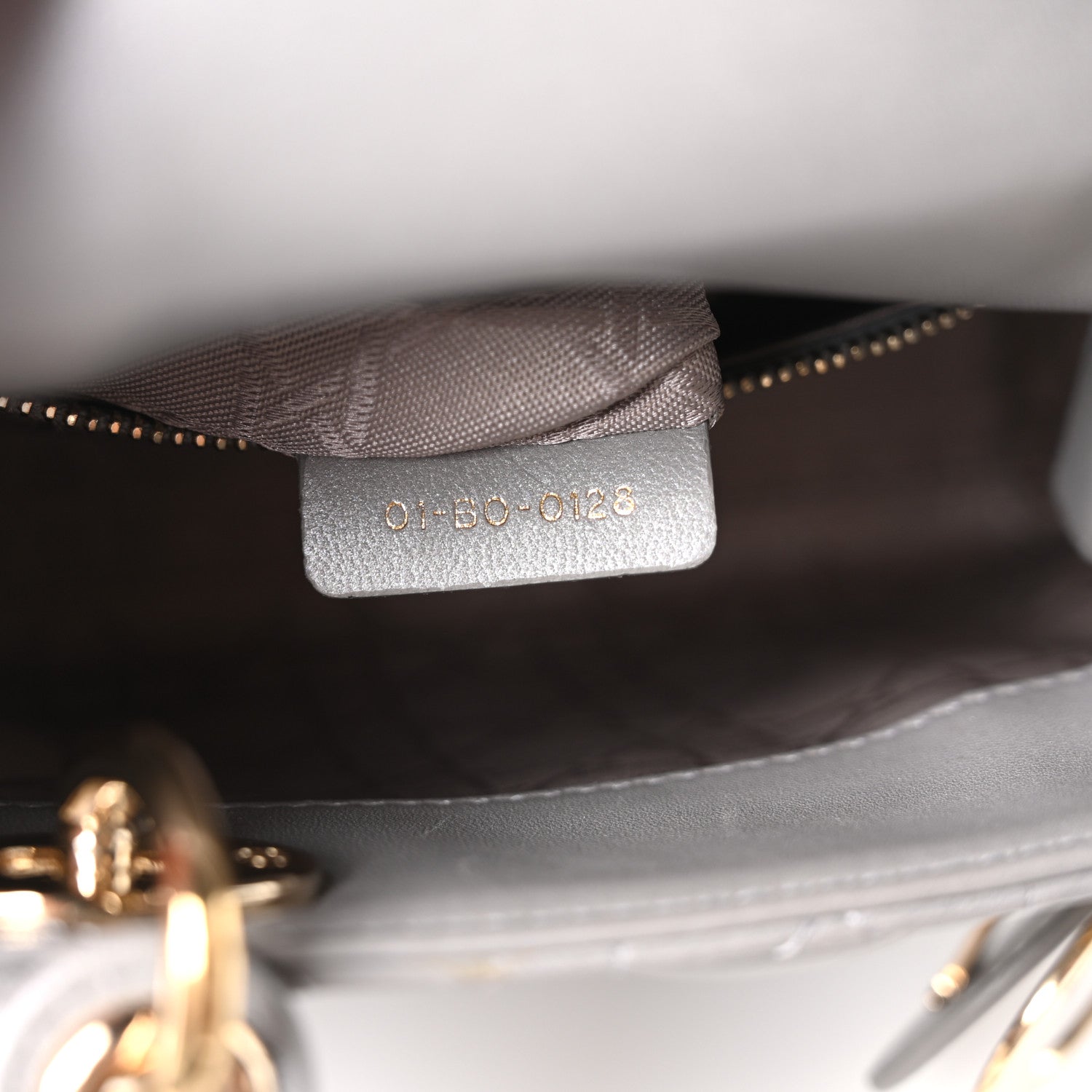 Christian Dior Lambskin Cannage Mini Lady Dior Gray Opaline 7 of 10