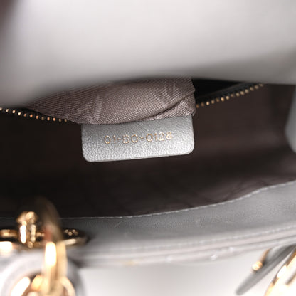 Christian Dior Lambskin Cannage Mini Lady Dior Gray Opaline 7 of 10