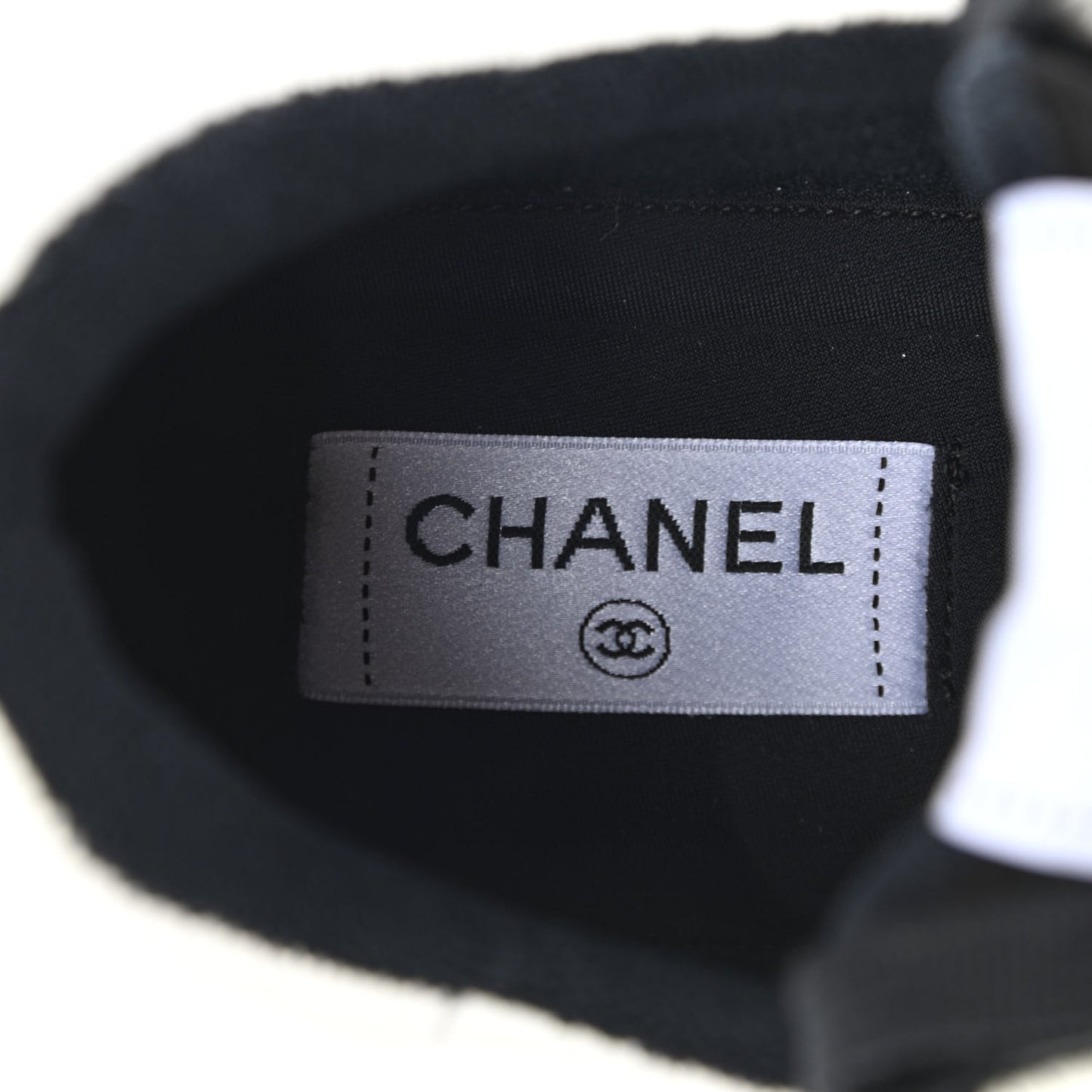 Grained Calfskin Fabric Womens Logo Sneakers 40.5 White Black