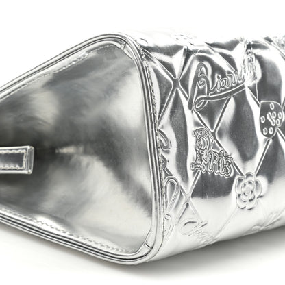Chanel Metallic Patent Calfskin Lucky Symbols Pochette Silver 9 of 19