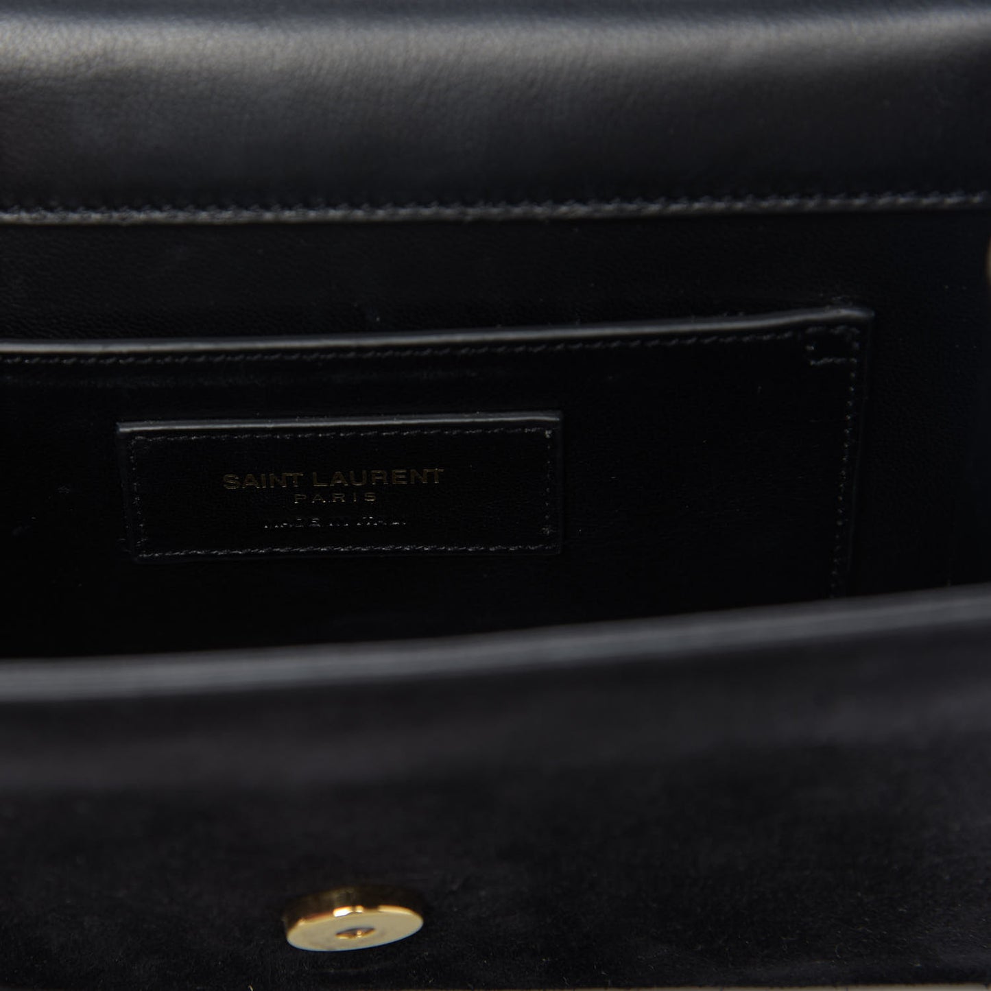 Suede Small Classic Monogram Kate Tassel Satchel Black