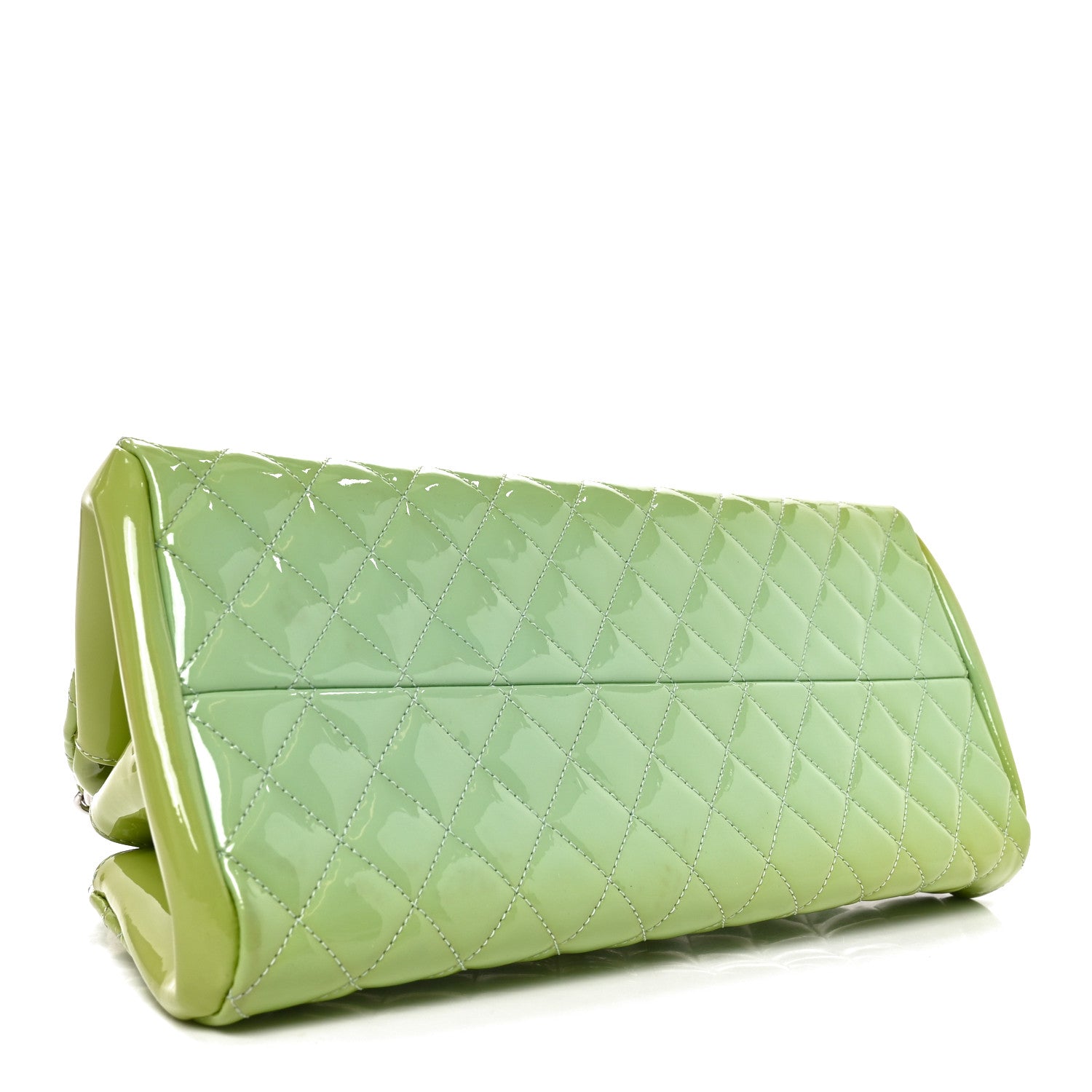 Chanel Patent Quilted Medium Just Mademoiselle Light Green 3 of 9