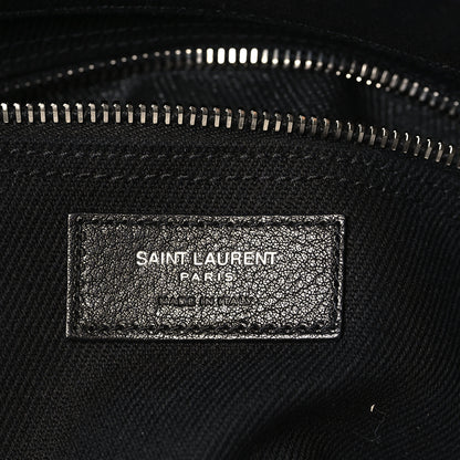 Saint Laurent Linen Calfskin Rive Gauche Tote Black 6 of 8