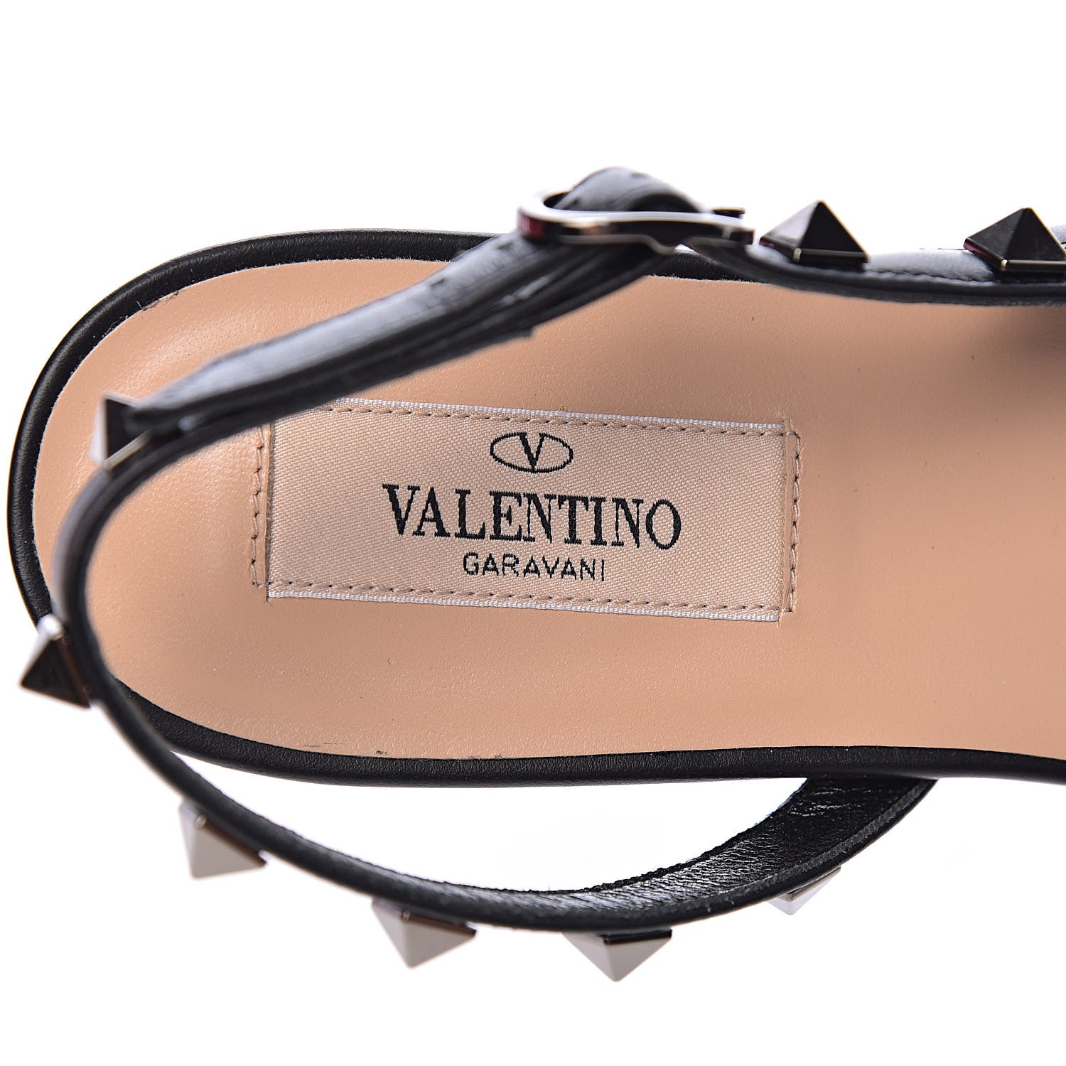 Valentino Garavani Mesh Rockstud Slingback Flats 38 Black 6 of 11