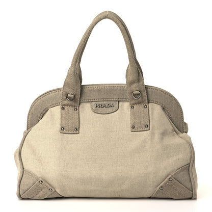 Prada Canvas Mistolino Frame Bag Naturale 1 of 11