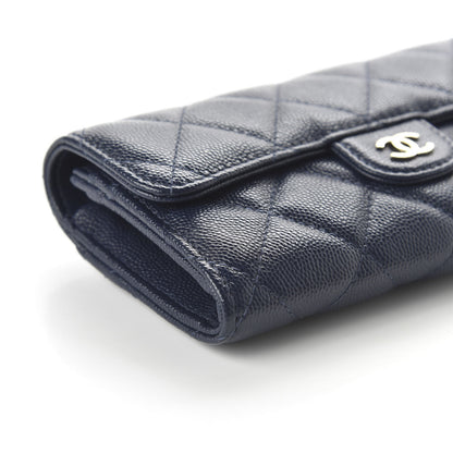 Chanel Caviar Quilted Medium Flap Wallet Blue 6 of 11