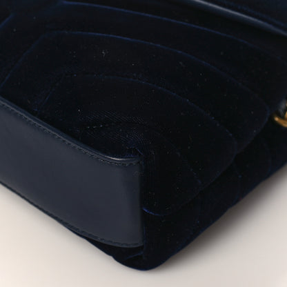 Saint Laurent Velvet Y Quilted Monogram Toy Loulou Crossbody Bag Deep Marine 9 of 10