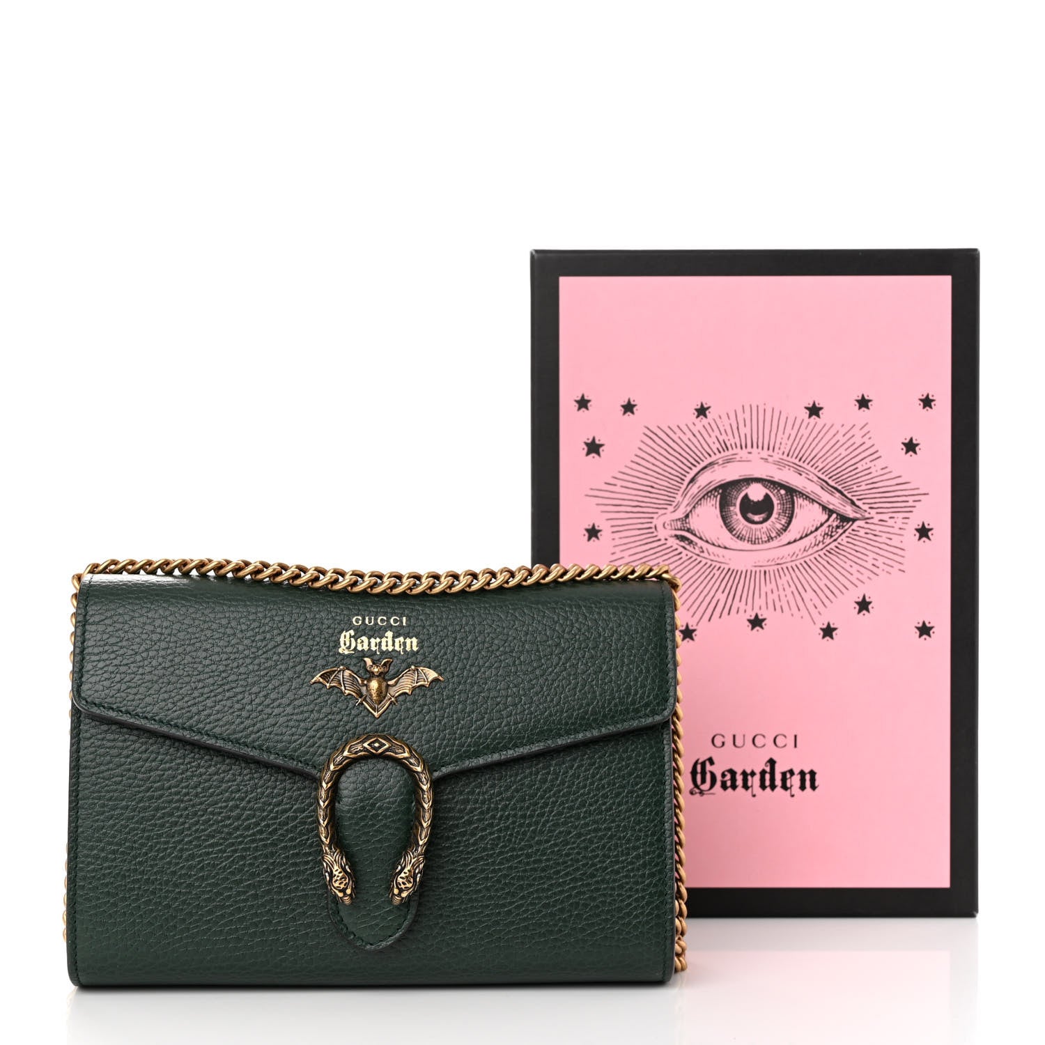 Gucci Calfskin Garden Dionysus Chain Wallet Emerald 12 of 12