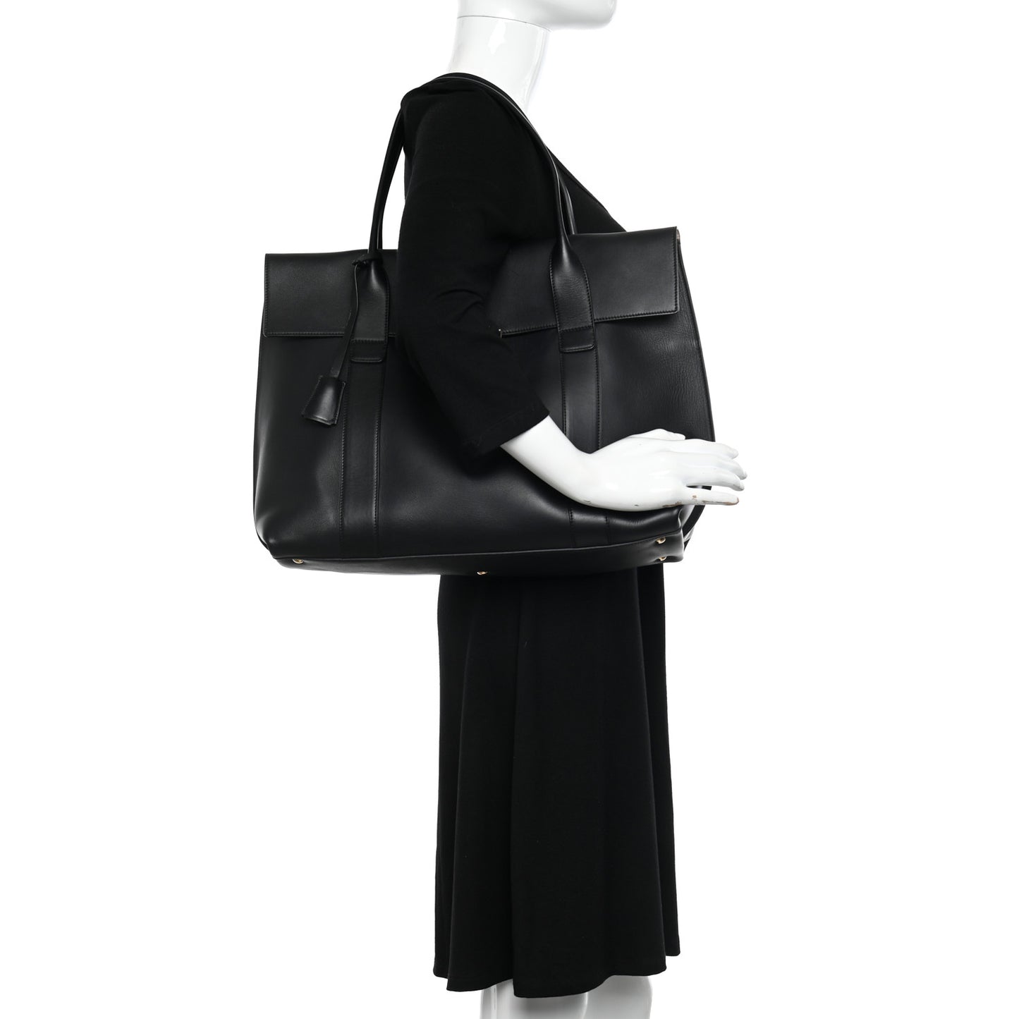 Calfskin Large Sookie Satchel Black