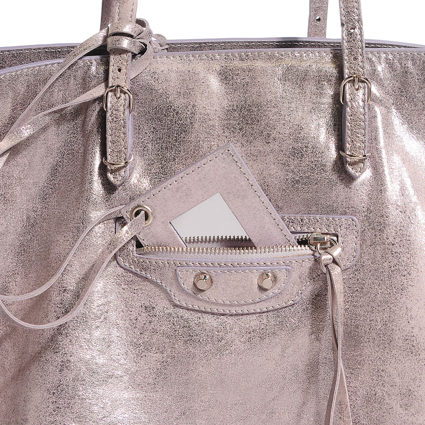 Metallic Calfskin Milkyway Papier A4 Tote Lilac