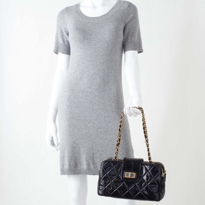 Chanel Glazed Calfskin Mademoiselle Zip Shopping Tote Black 2 of 10
