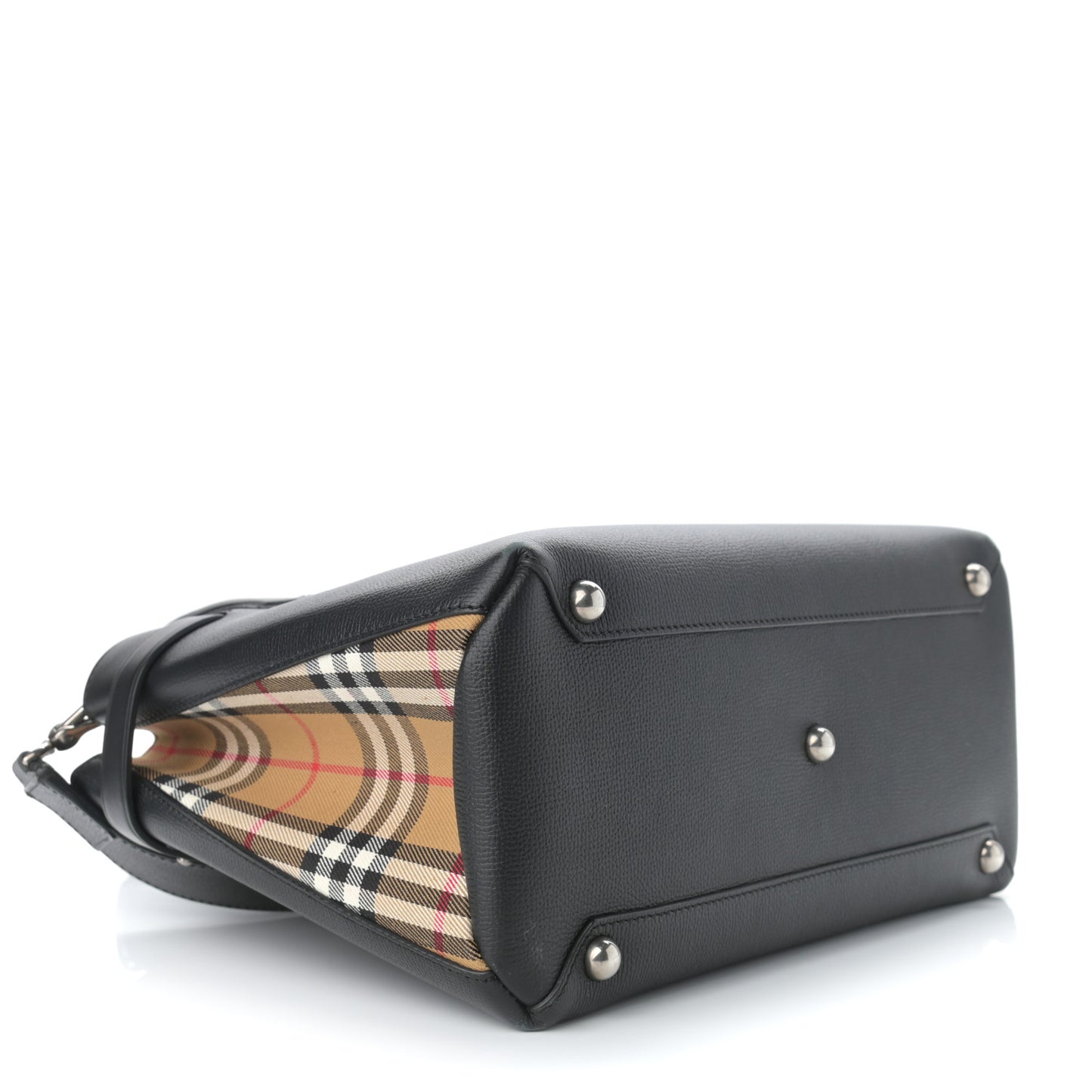 Derby Calfskin Vintage Check Medium Banner Tote Black