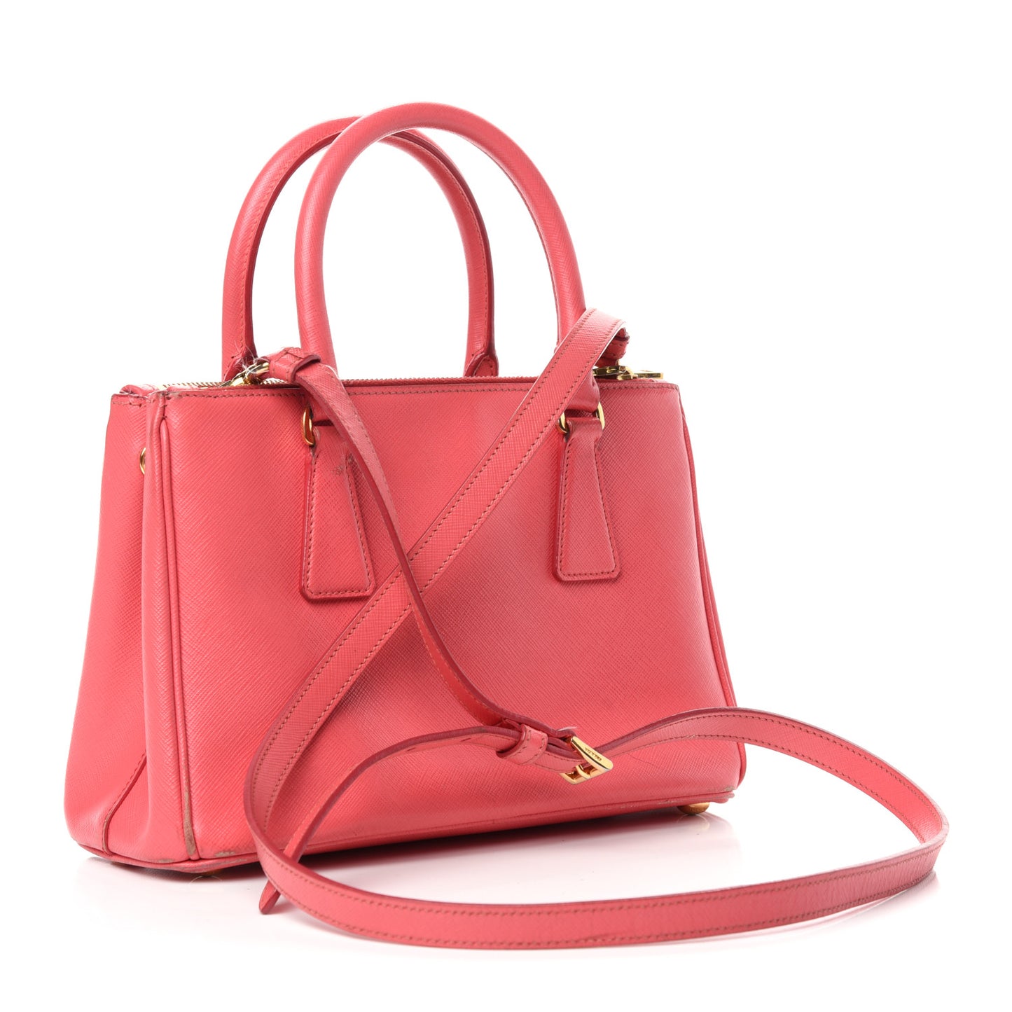 Saffiano Mini Galleria Double Zip Tote Fragola