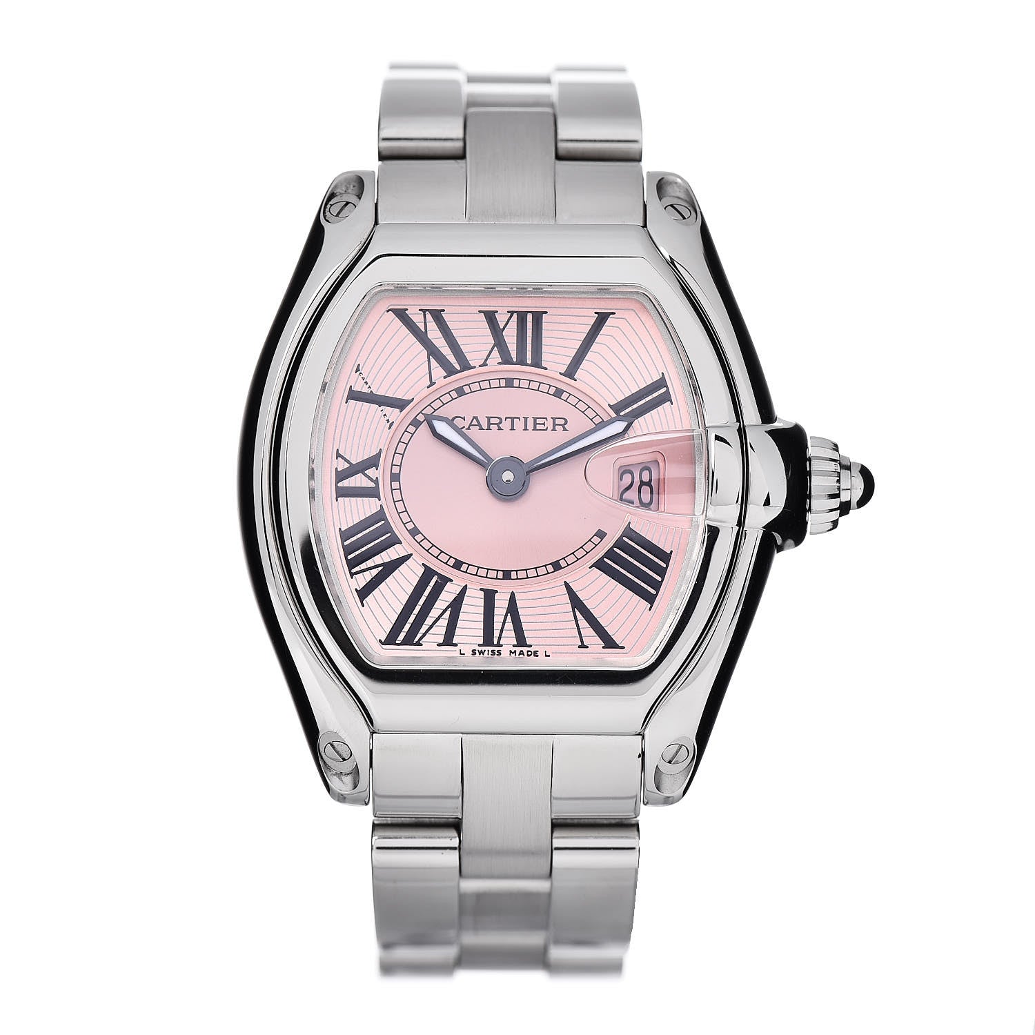 Cartier Stainless Steel 31mm Roadster Quartz Watch Pink 1 of 5