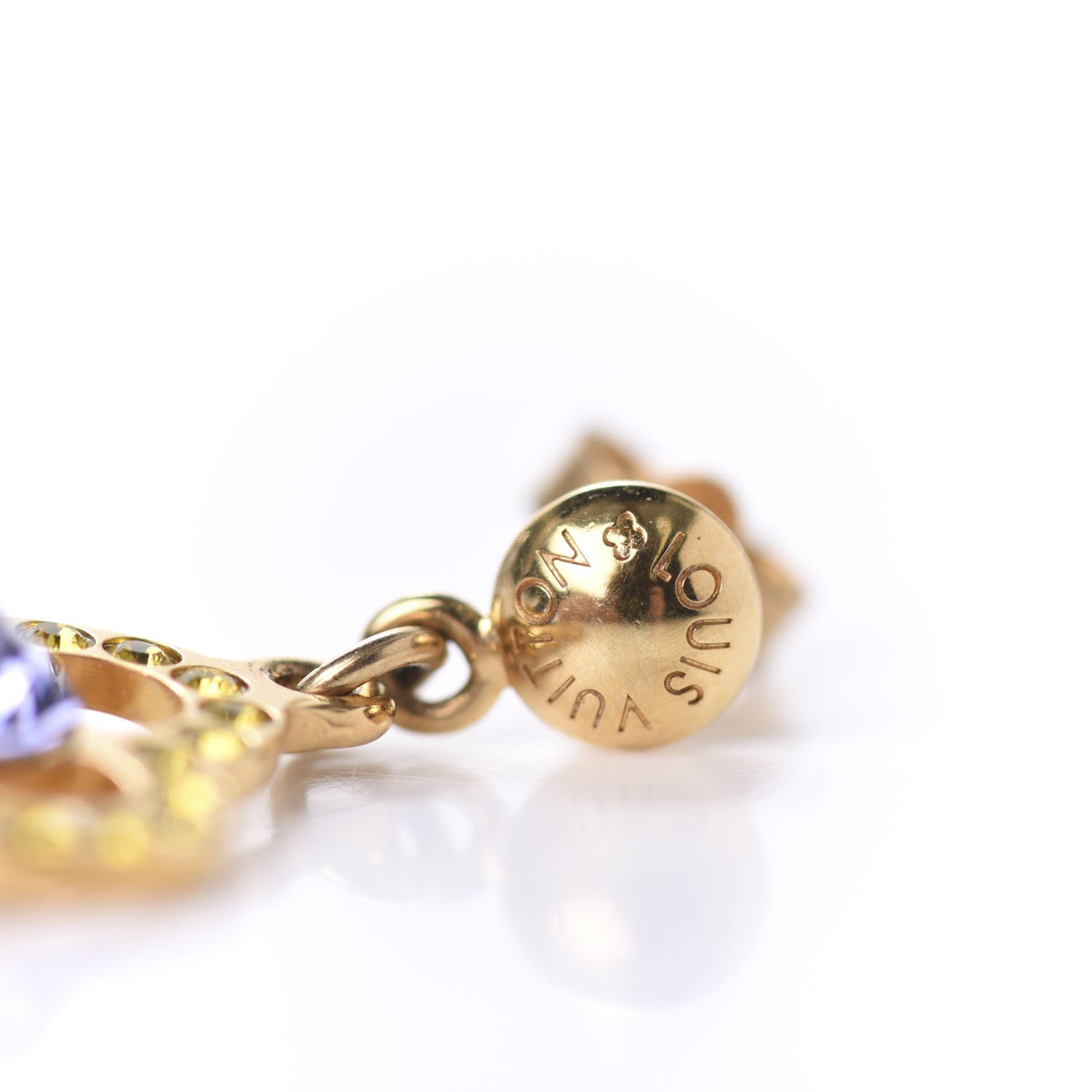 Louis Vuitton Crystal Eye Candy Fleur Heart Drop Earrings Multicolor 4 of 4