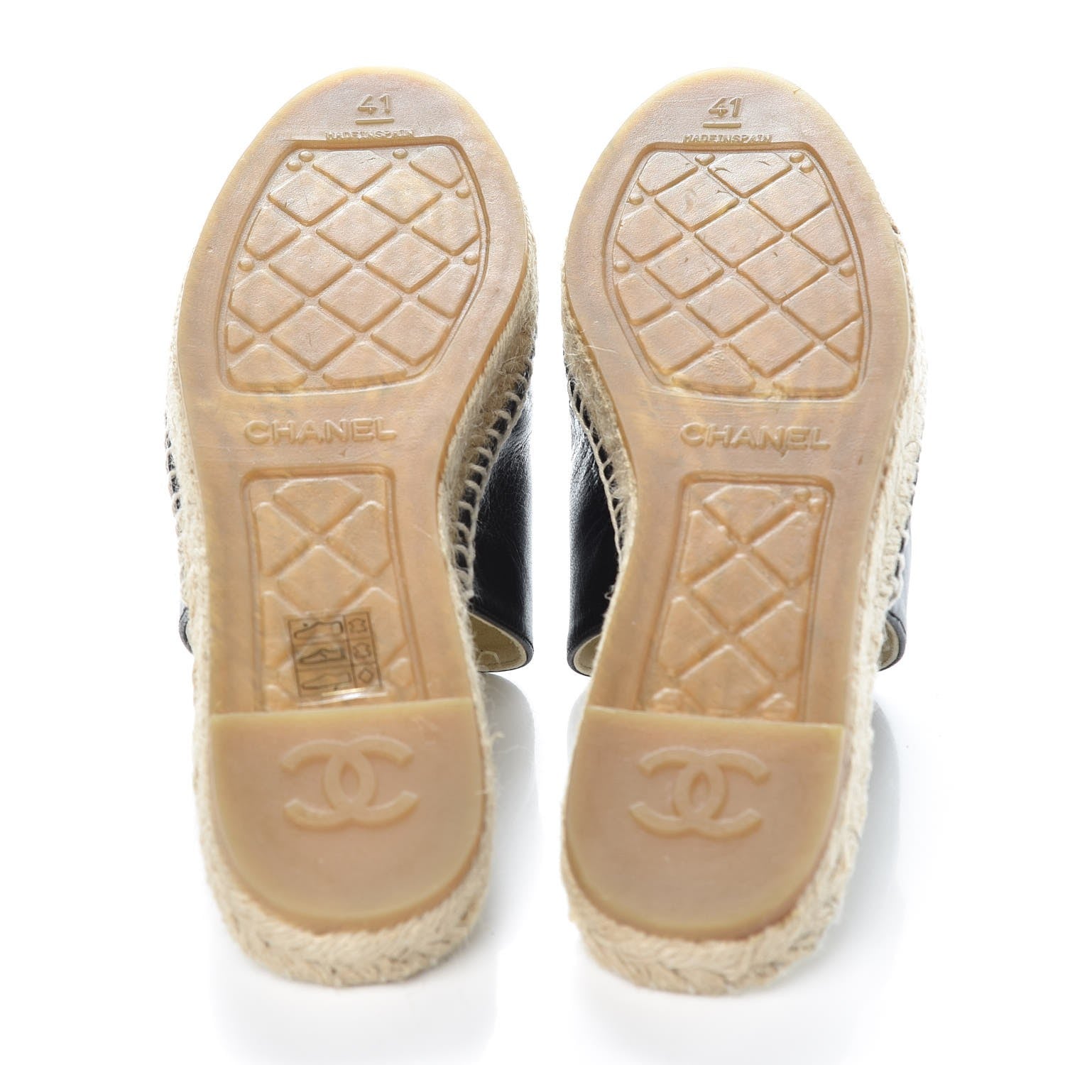 Chanel Iridescent Goatskin Patent CC Espadrille Mules 41 Black 5 of 11