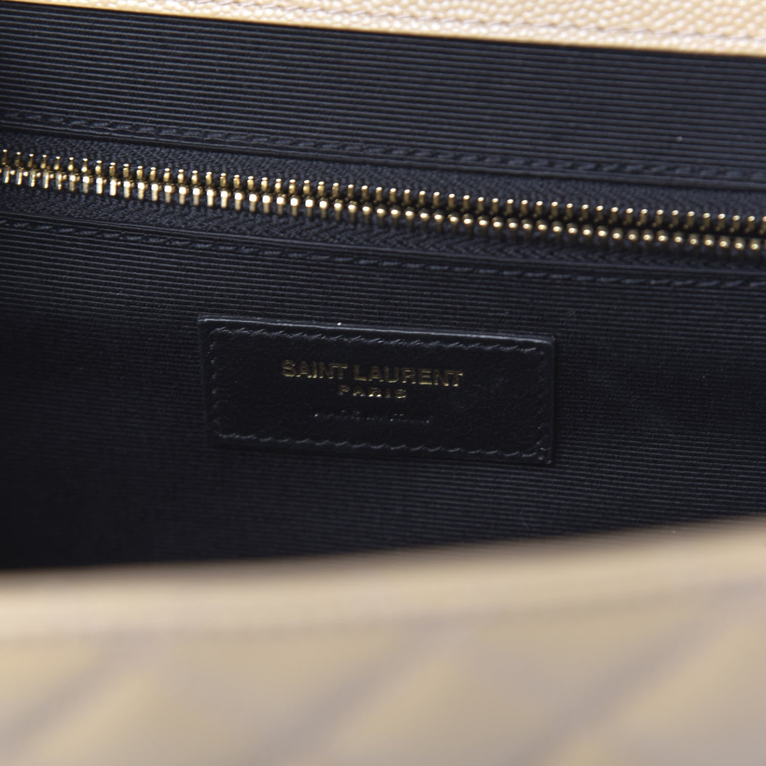 Saint Laurent Grain De Poudre Large Tri-Quilt Monogram Satchel Dark Beige 6 of 9