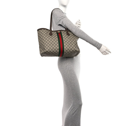 Gucci GG Supreme Monogram Medium Ophidia Shopping Tote Brown 3 of 15