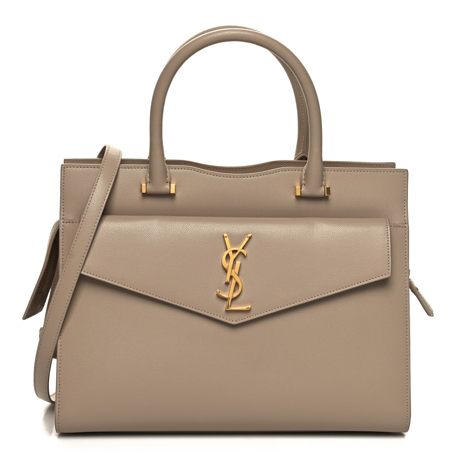 Saint Laurent Grain De Poudre Medium Uptown Tote Dark Beige 1 of 11