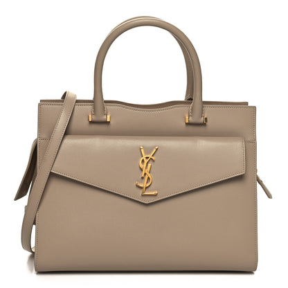 Saint Laurent Grain De Poudre Medium Uptown Tote Dark Beige 1 of 11