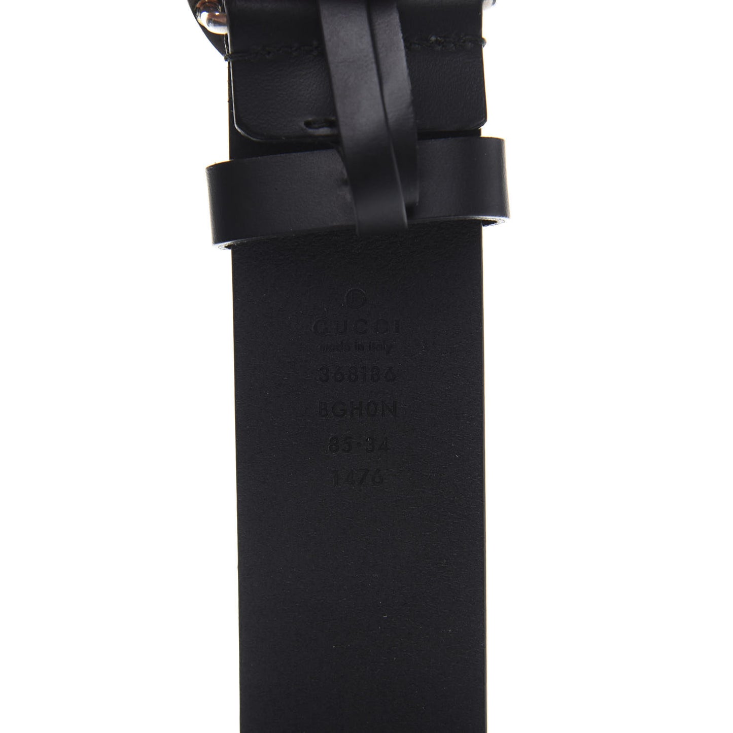 Selleria Calfskin Nickel Interlocking G 37mm Belt 85 34 Black