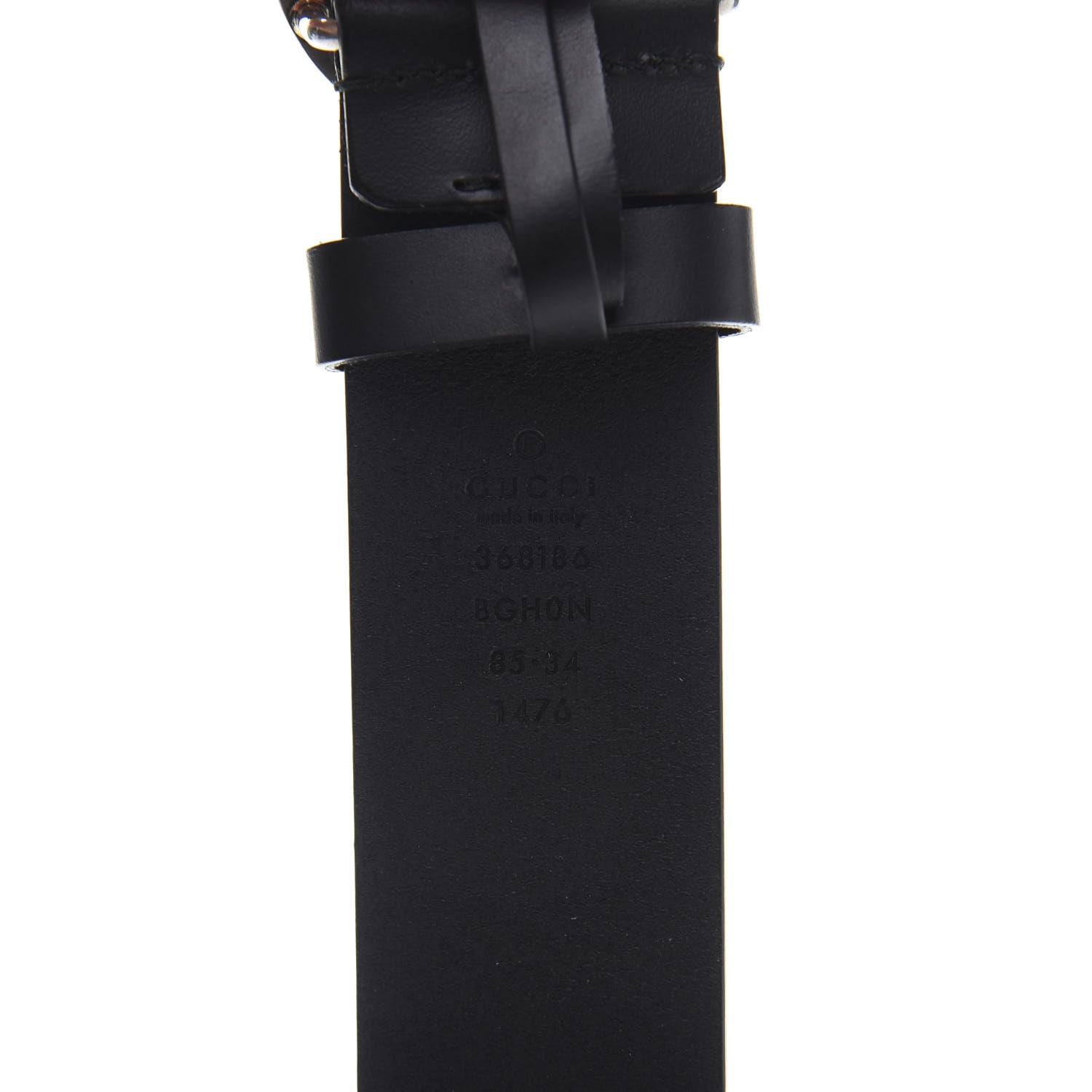Gucci Selleria Calfskin Nickel Interlocking G 37mm Belt 85 34 Black 6 of 6