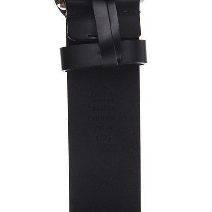Gucci Selleria Calfskin Nickel Interlocking G 37mm Belt 85 34 Black 6 of 6