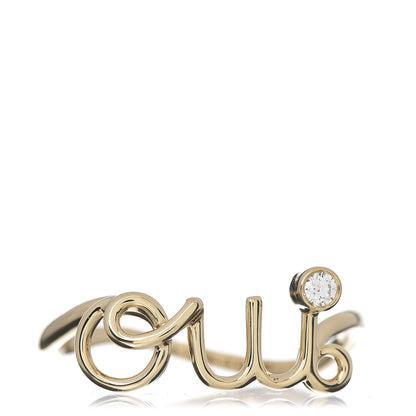 Christian Dior 18K Yellow Gold Diamond Oui Ring 55 7.25 1 of 6