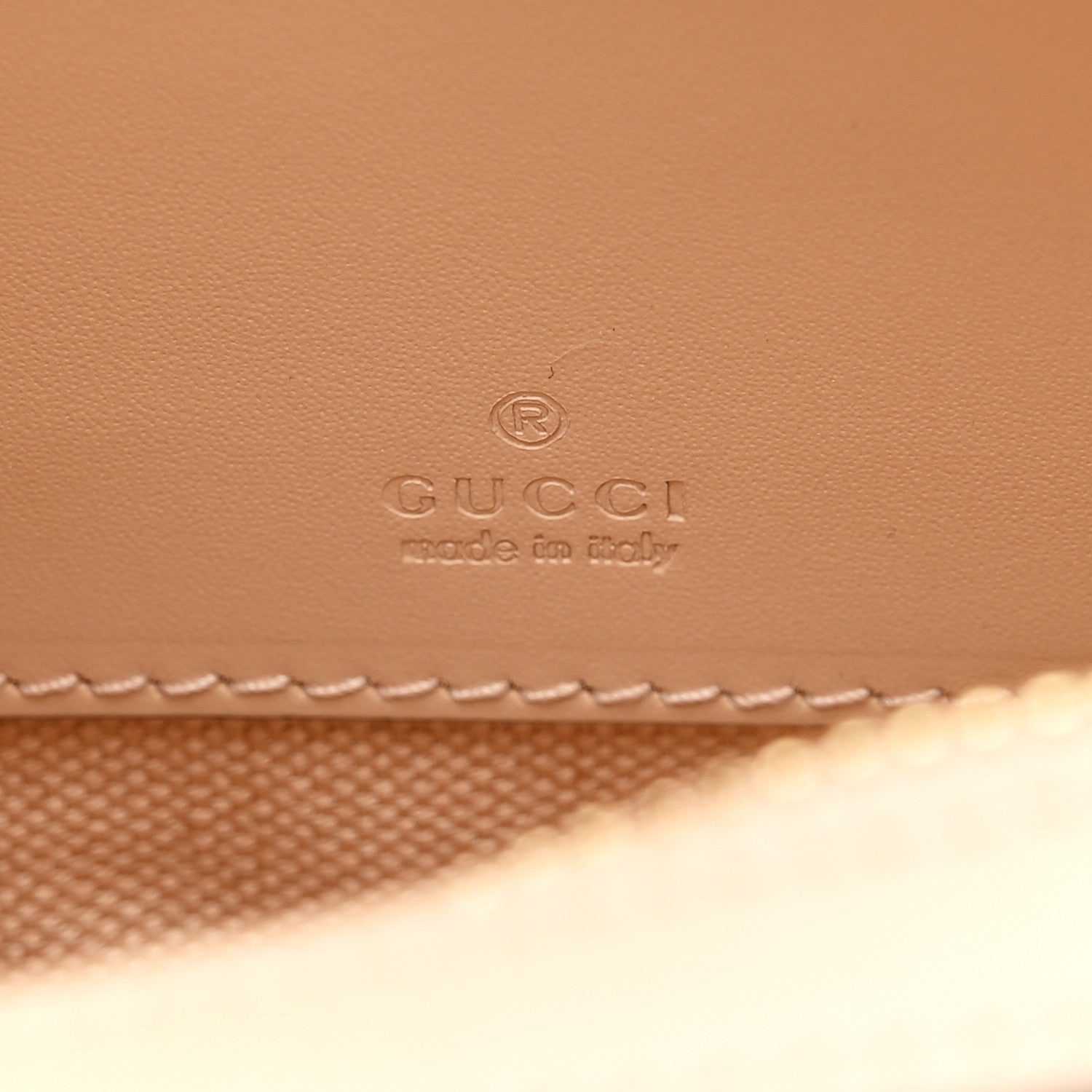 Gucci Calfskin GG Super Mini Debossed Chain Wallet Light Beige 6 of 10