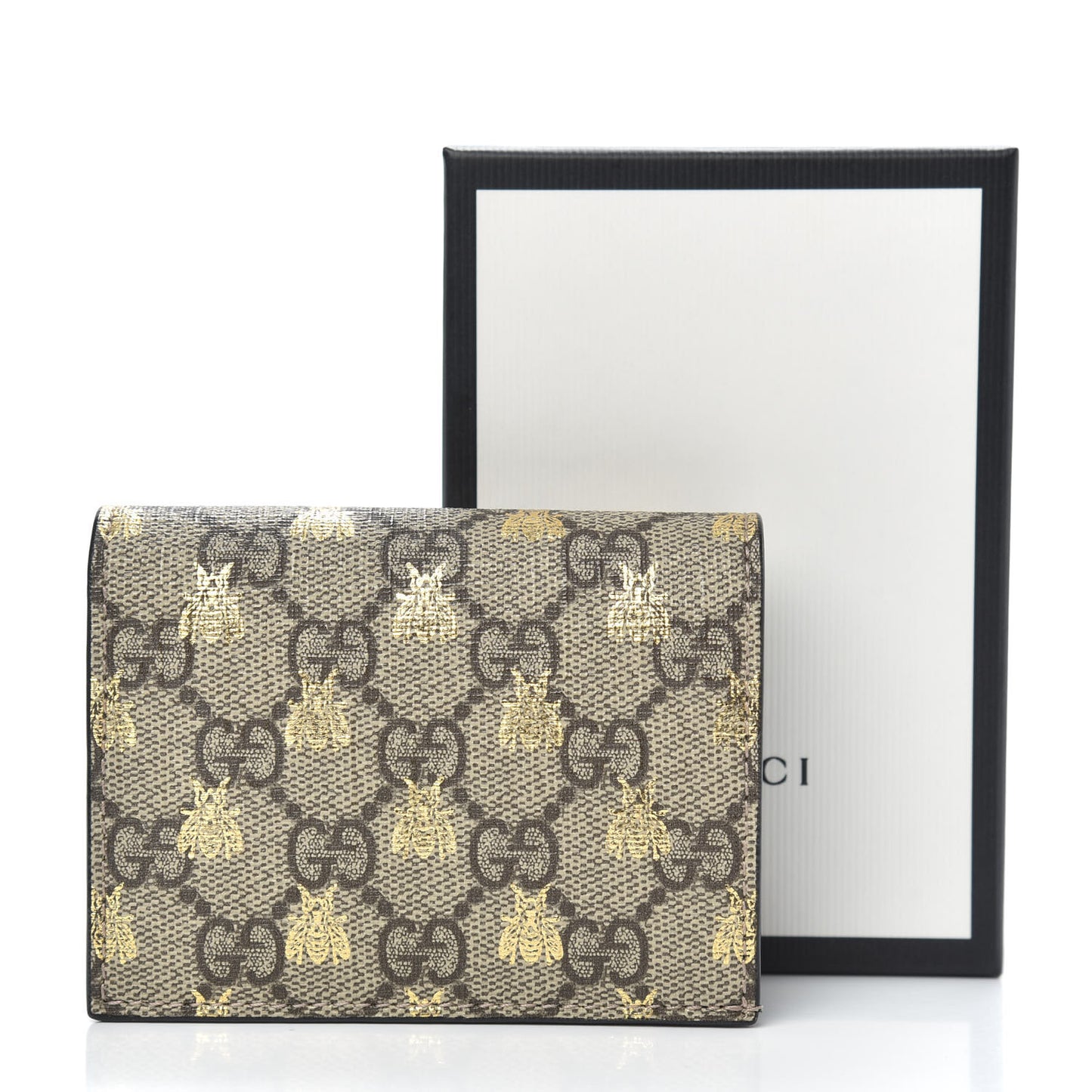 GG Supreme Monogram Bee Print Card Case