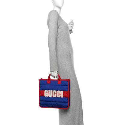 Gucci Nylon Embroidered Childrens Tote Red Blue 2 of 10