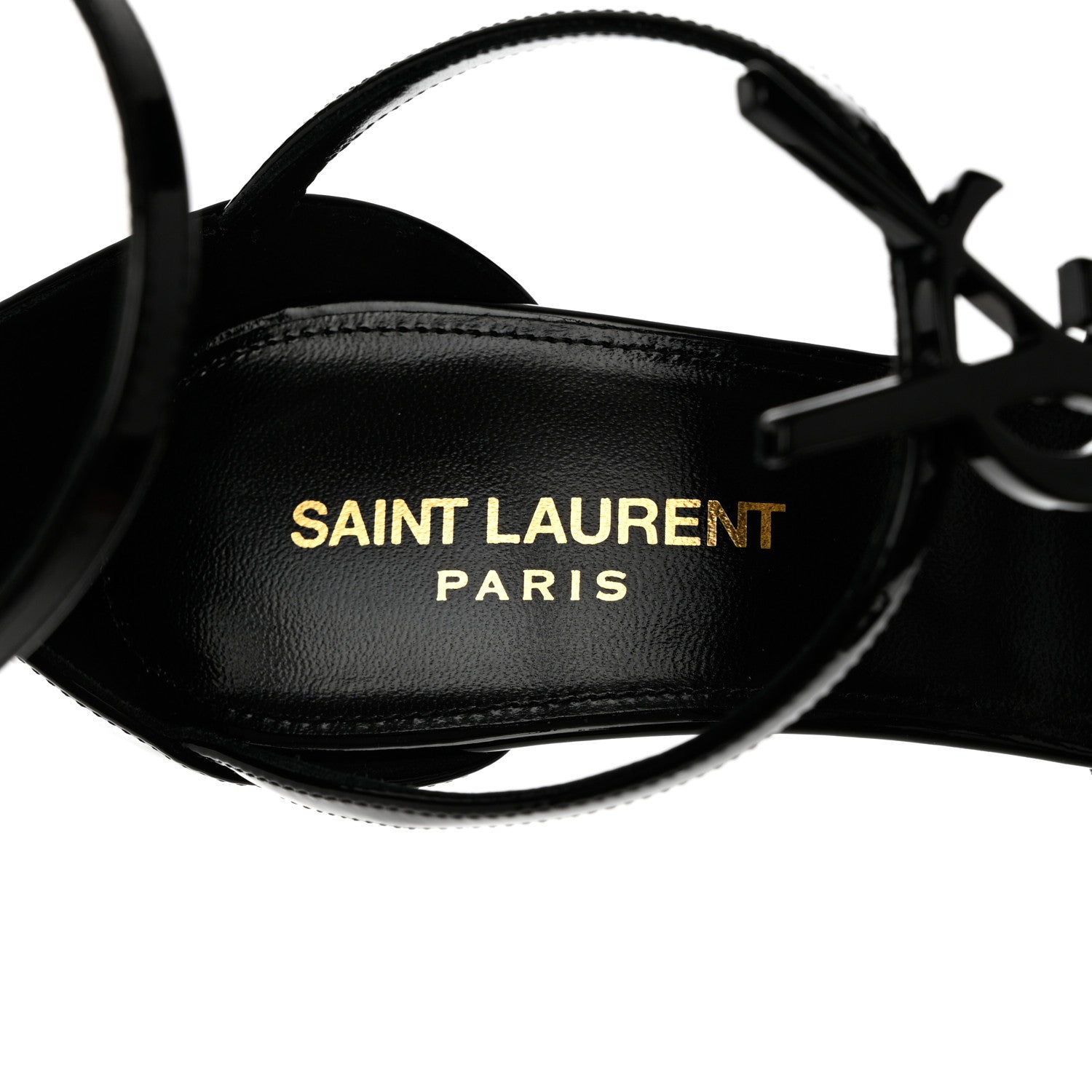 Saint Laurent Patent Cassandra 100 Sandals 38.5 Black 7 of 11
