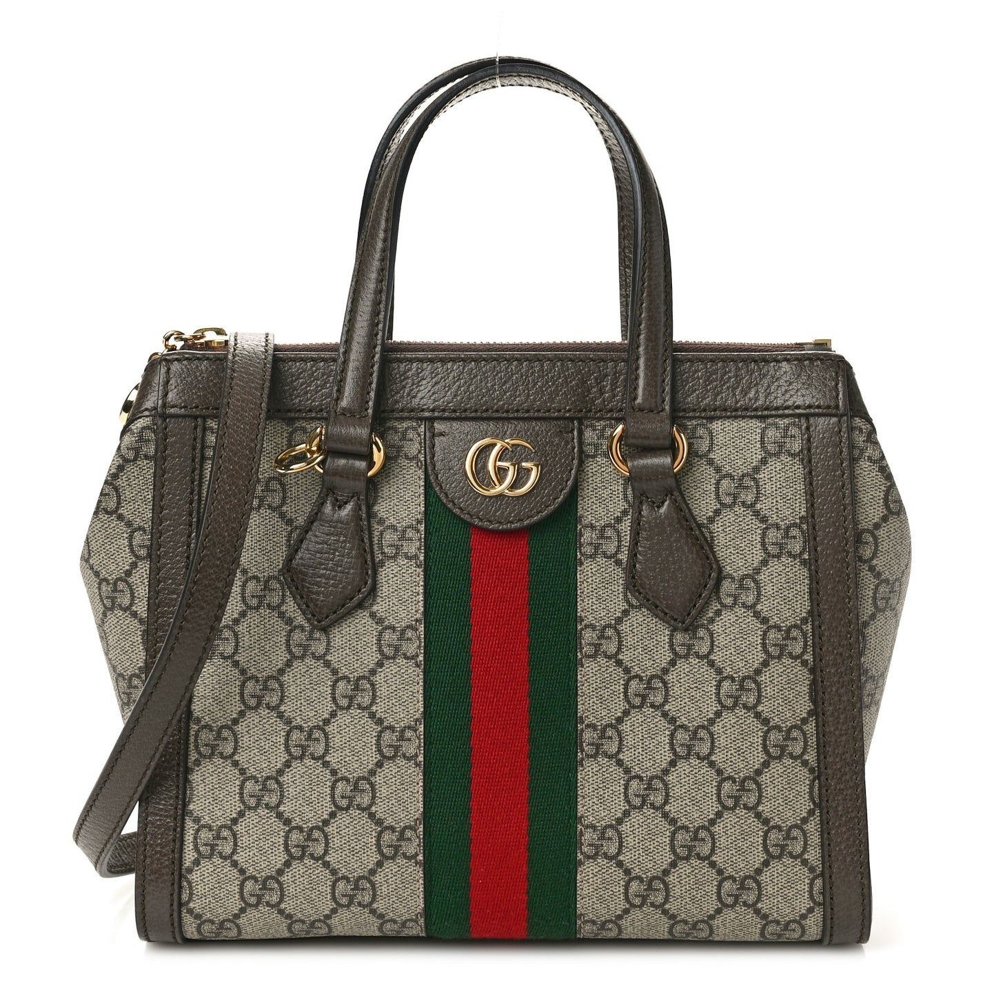 GG Supreme Monogram Small Ophidia Tote Bag Brown
