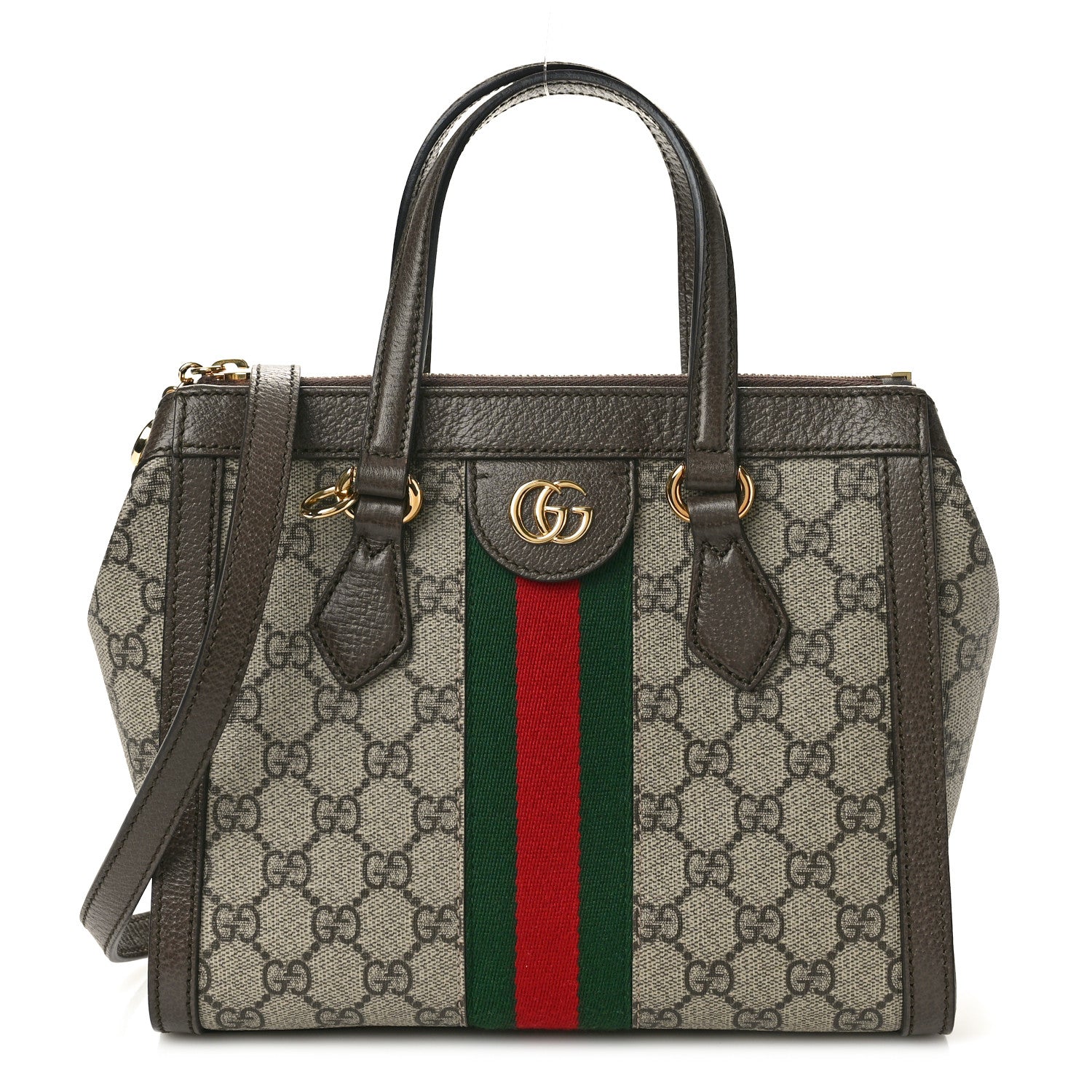 Gucci GG Supreme Monogram Small Ophidia Tote Bag Brown 1 of 10
