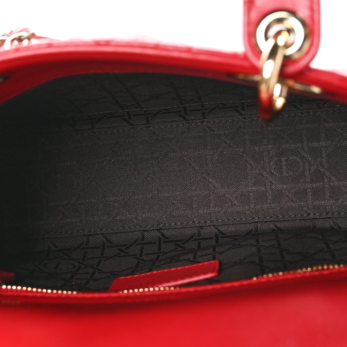 Lambskin Cannage Small Lucky Badges My Lady Dior Red