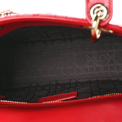 Christian Dior Lambskin Cannage Small Lucky Badges My Lady Dior Red 5 of 11